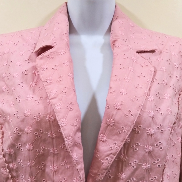 Pink Eyelet Blazer Jacket - Picture 2 of 4
